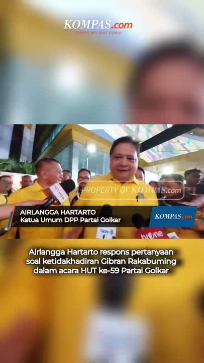 Kata Airlangga soal Gibran Tak Hadiri HUT Golkar #SHORTS