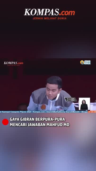 Momen Gibran Celingak-celinguk Cari Jawaban Mahfud MD