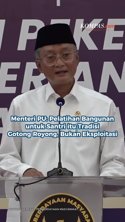 Menteri PU: Pelatihan Bangunan Untuk Santri Itu Tradisi Gotong Royong, Bukan Eksploitasi