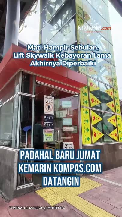 Mati Hampir Sebulan, Lift Skywalk Kebayoran Lama Akhirnya Diperbaiki