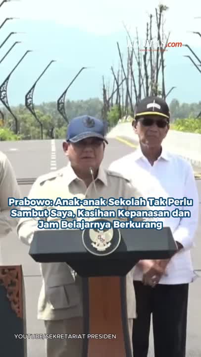 Prabowo: Anak-anak Sekolah Tak Perlu Sambut Saya, Kasihan Kepanasan dan Jam Belajarnya Berkurang