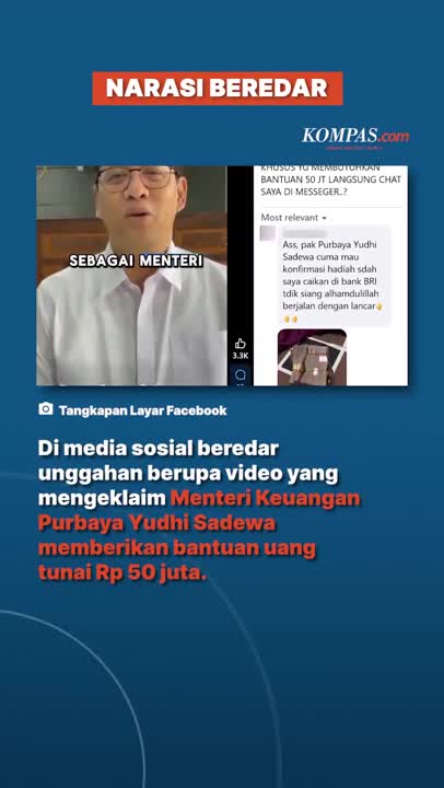 Tidak Benar Purbaya Beri Bantuan Uang Tunai Rp 50 Juta