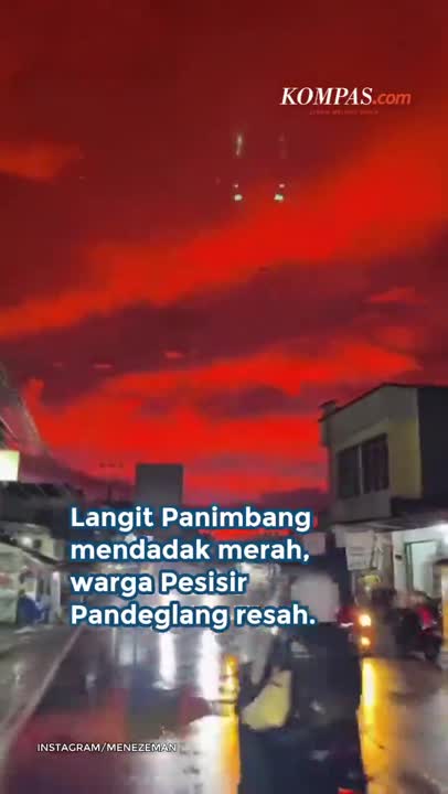 Langit Merah Darah Di Pantai Pandeglang, Warga Khawatir Tanda Bencana