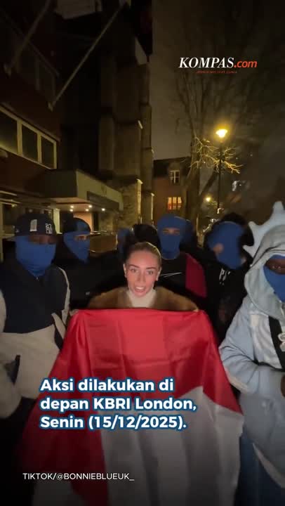 Bonnie Blue Hina Bendera Indonesia Di Depan KBRI London, Diadukan Ke Polisi