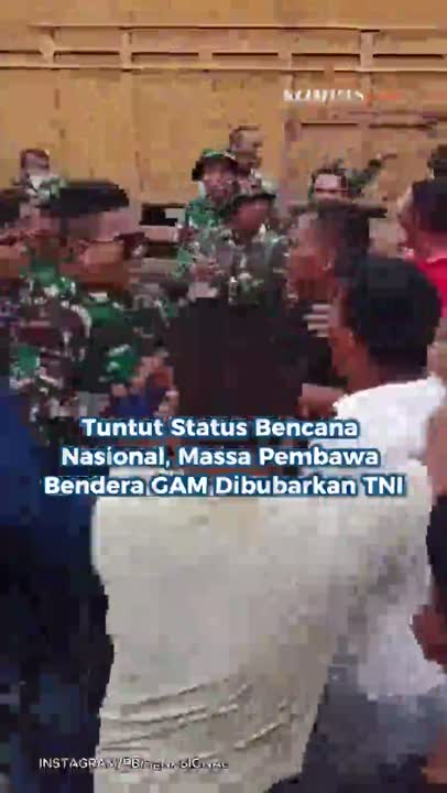 Tuntut Status Bencana Nasional, Massa Pembawa Bendera GAM Dibubarkan TNI