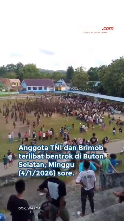 TNI-Brimob Bentrok Usai Laga Sepak Bola Di Buton Selatan