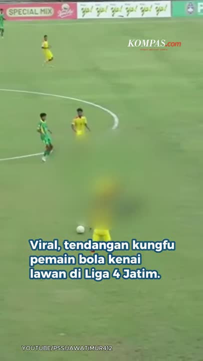 Horor Tendangan Kungfu Pemain Putra Jaya Pasuruan Kenai Dada Lawan