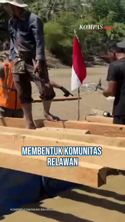 Warga Bantu Warga, Bangun Jembatan Darurat Untuk Desa Terisolasi Di Aceh Tengah