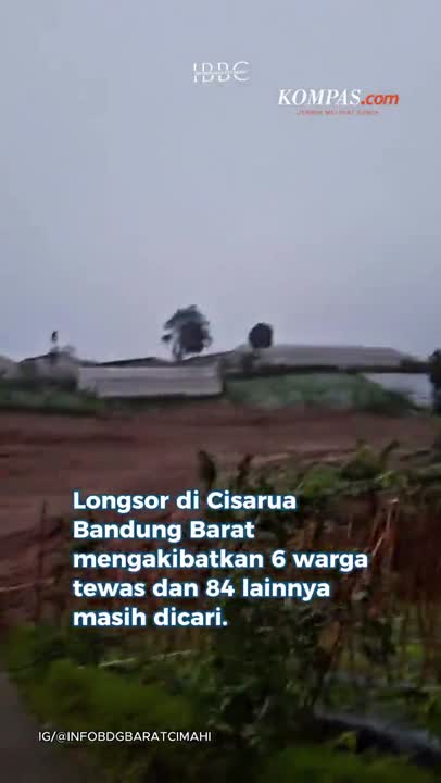 Longsor di Cisarua Bandung Barat: 6 Tewas, 84 Orang Masih Dicari