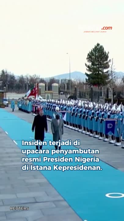 Momen Presiden Nigeria Tersandung Hingga Jatuh Saat Berjalan Dengan Erdogan