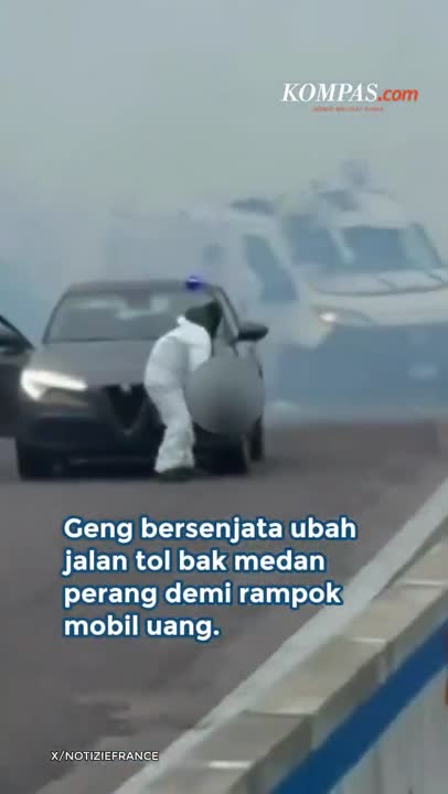 Bak Film Action, Perampok Bersenjata Ledakkan Mobil Pengangkut Uang Di Italia