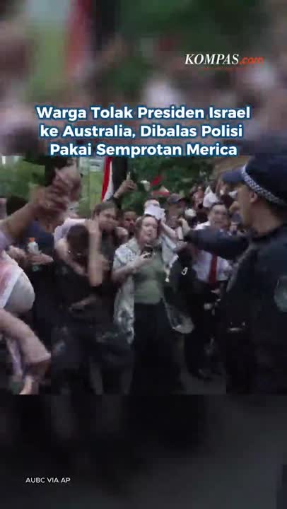 Warga Tolak Presiden Israel Ke Australia, Dibalas Polisi Pakai Semprotan Merica