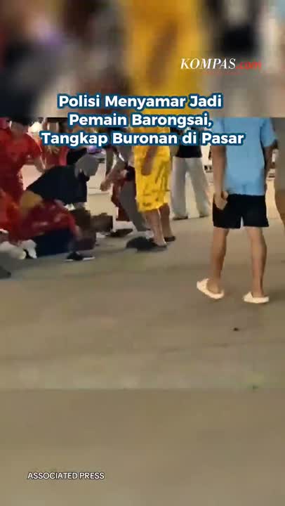 Polisi Thailand Menyamar Jadi Pemain Barongsai, Tangkap Buronan Di Pasar