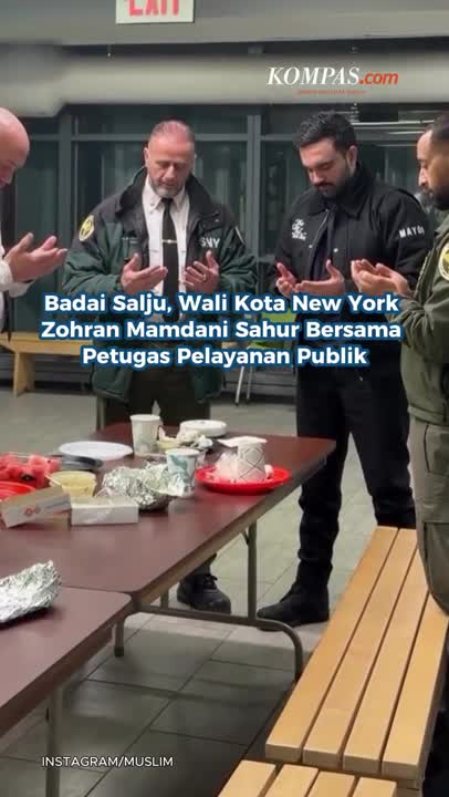 Badai Salju, Wali Kota New York Zohran Mamdani Sahur Bersama Petugas Pelayanan Publik