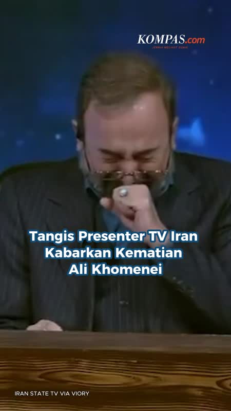 Tangis Presenter TV Iran Kabarkan Kematian Ali Khomenei