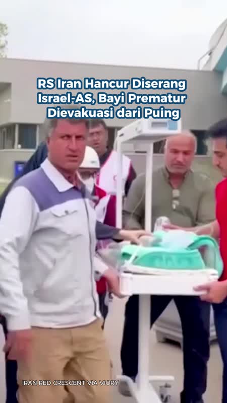 RS Iran Hancur Diserang Israel-AS, Bayi Prematur Dievakuasi Dari Puing