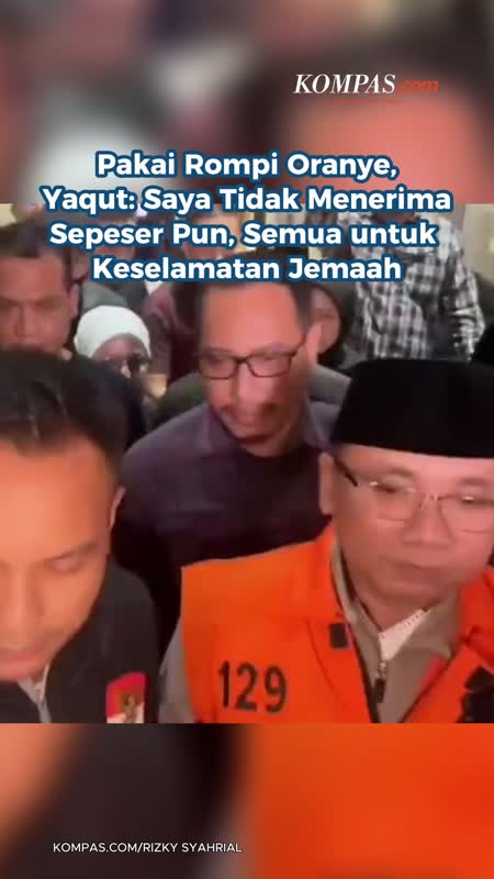 Pakai Rompi Oranye,Yaqut: Saya Tidak Menerima Sepeser Pun, Semua untuk Keselamatan Jemaah