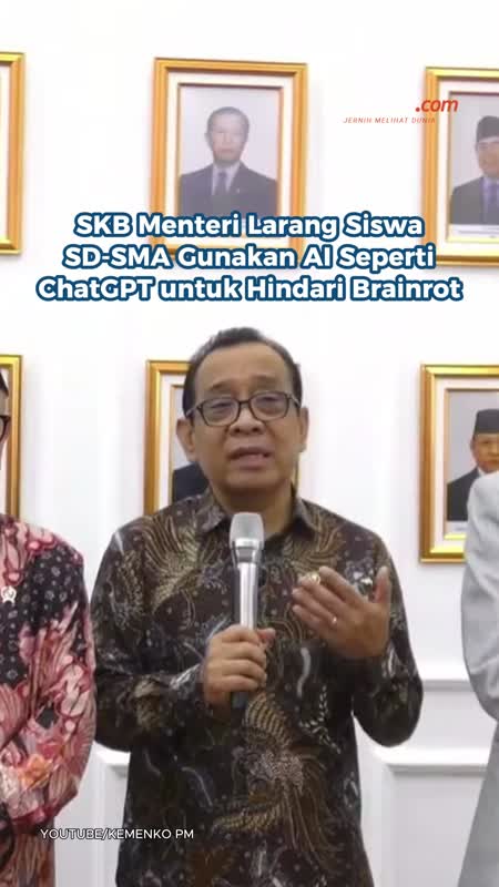 SKB Menteri Larang Siswa SD-SMA Gunakan AI Seperti ChatGPT untuk Hindari Brainrot