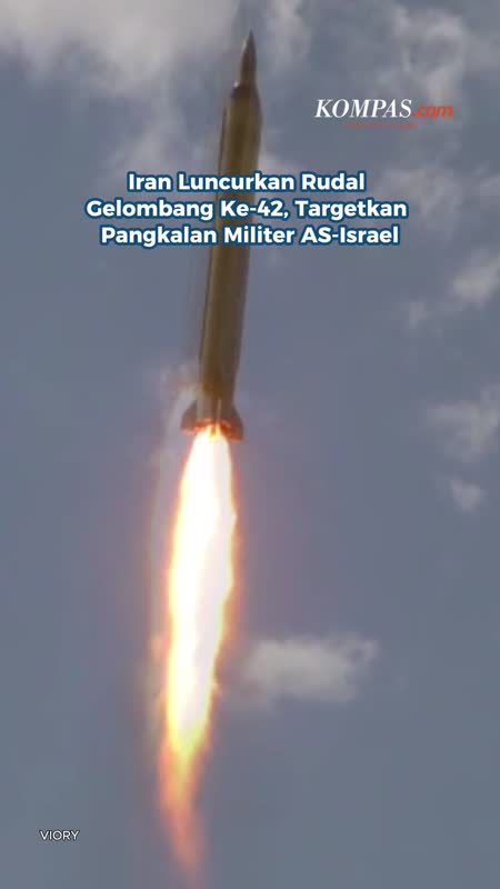 Iran Luncurkan Rudal Gelombang Ke-42, Targetkan  Pangkalan Militer AS-Israel
