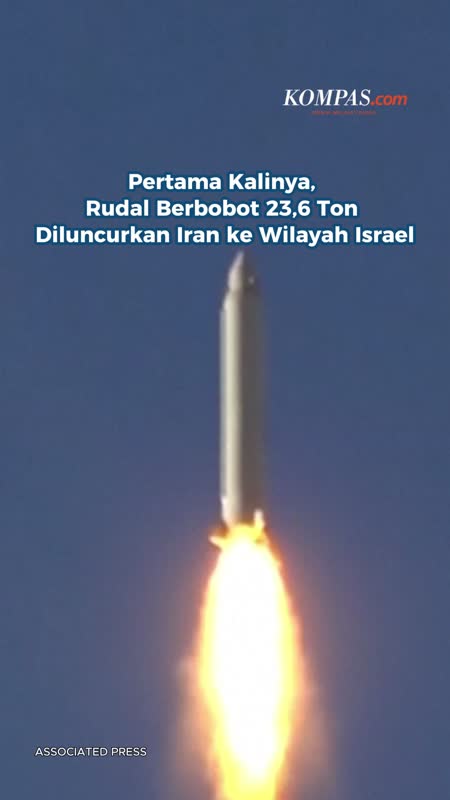 Pertama Kalinya, Rudal Berbobot 23,6 Ton Diluncurkan Iran Ke Wilayah Israel