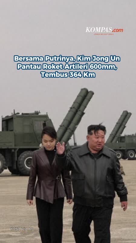Bersama Putrinya, Kim Jong Un Pantau Roket Artileri 600mm, Tembus 364 Km