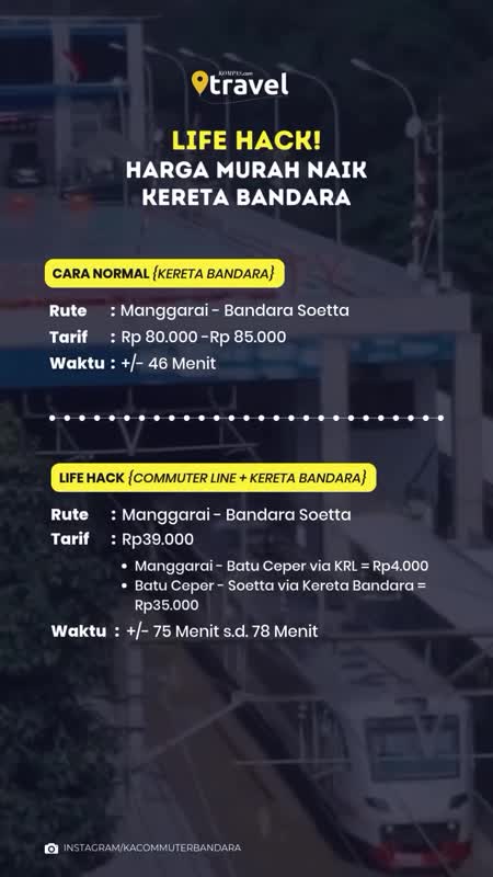 Life Hack! Harga Murah Naik Kereta Bandara