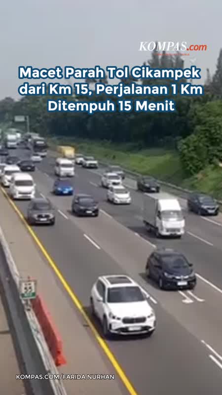 Macet Parah Tol Cikampek Dari Km 15, Perjalanan 1 Km Ditempuh 15 Menit
