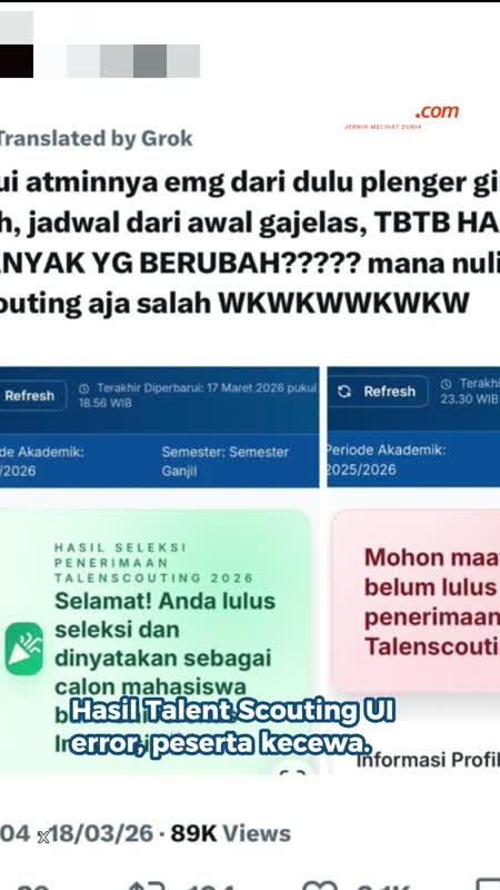 Talent Scouting UI Error Bikin Peserta Syok, Awalnya Lulus Ujungnya Gagal