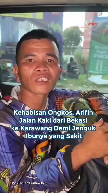Kehabisan Ongkos, Arifin Jalan Kaki dari Bekasi ke Karawang Demi Jenguk Ibunya yang Sakit