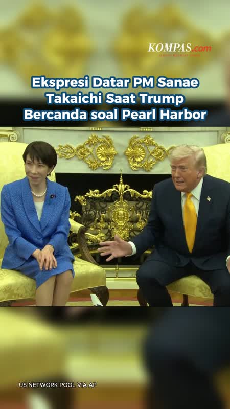 Ekspresi Datar PM Sanae Takaichi Saat Trump Bercanda soal Pearl Harbor