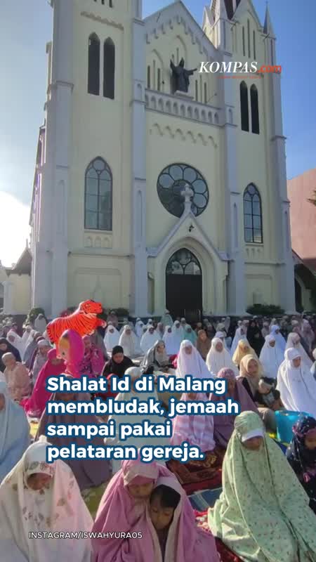 Warga Malang Shalat Id Di Pelataran Gereja: Alhamdulillah, Full Dibantu