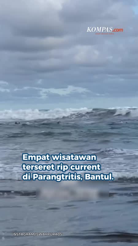 2 Kejadian Terseret Rip Current Parangtritis, Berselang 1 Jam