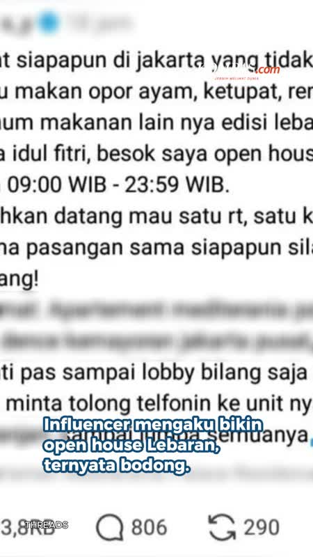 Influencer Nge-prank, Open House Lebaran Di Apartemen Ternyata Bodong