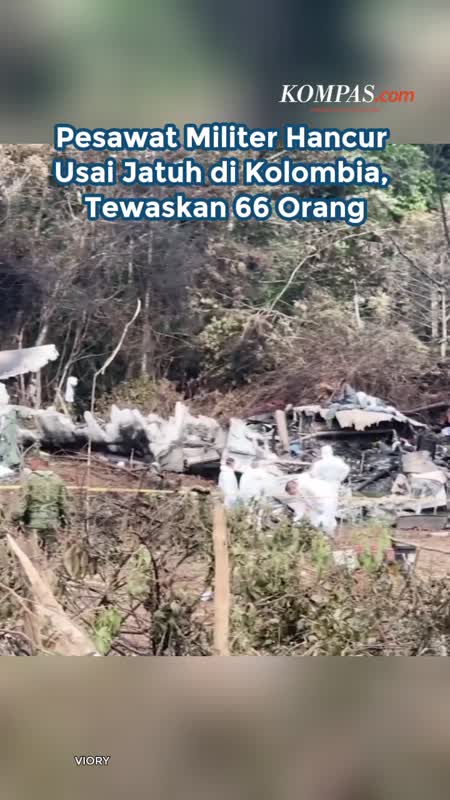Pesawat Militer Hancur Usai Jatuh Di Kolombia, Tewaskan 66 Orang