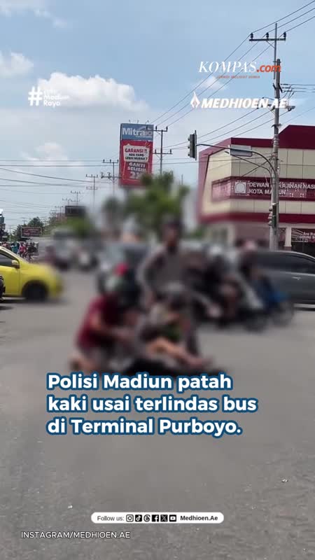 Viral Video Polisi Madiun Terlindas Bus, Kaki Patah 5 Titik