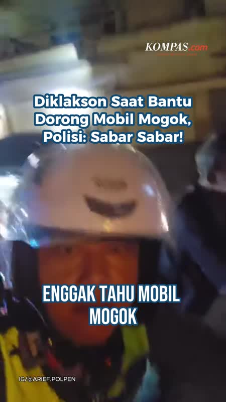 Diklakson Saat Bantu Dorong Mobil Mogok, Polisi: Sabar Sabar!