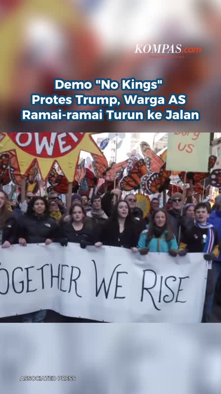 Demo "No Kings" Protes Trump, Warga AS Ramai-ramai Turun Ke Jalan