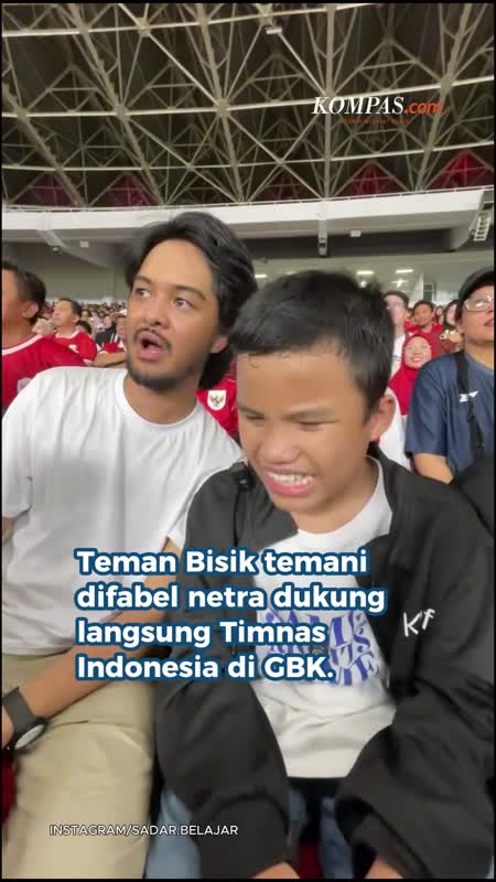 Bersama Teman Bisik, Difabel Netra Ikut Bergemuruh Dukung Timnas Di GBK