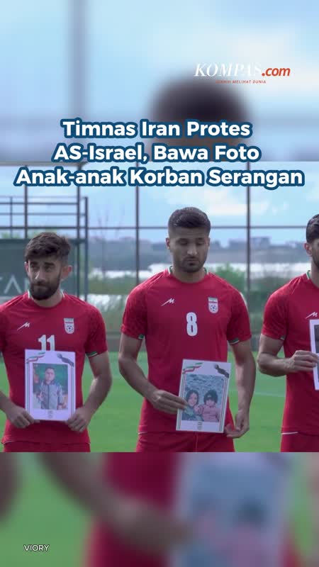 Timnas Iran Protes AS-Israel, Bawa Foto Anak-anak Korban Serangan