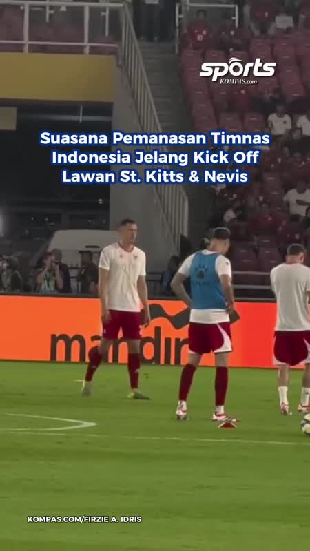 Suasana Pemanasan Timnas Indonesia Jelang Kick Off Lawan St.Kitts & Nevis