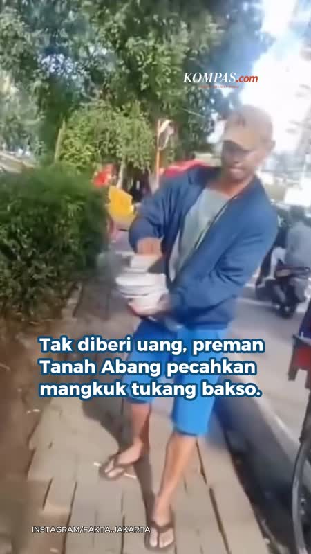 Tak Diberi Uang, Preman Tanah Abang Pecahkan Mangkuk-mangkuk Pedagang Bakso