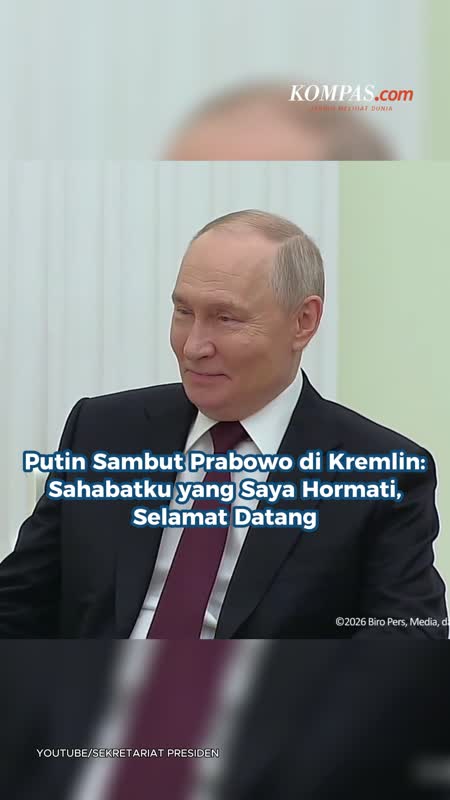 Putin Sambut Prabowo di Kremlin: Sahabatku yang Saya Hormati, Selamat Datang