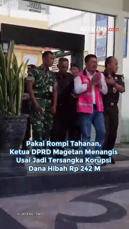 Pakai Rompi Tahanan, Ketua DPRD Magetan Menangis Usai Jadi Tersangka Korupsi Dana Hibah Rp 242 M