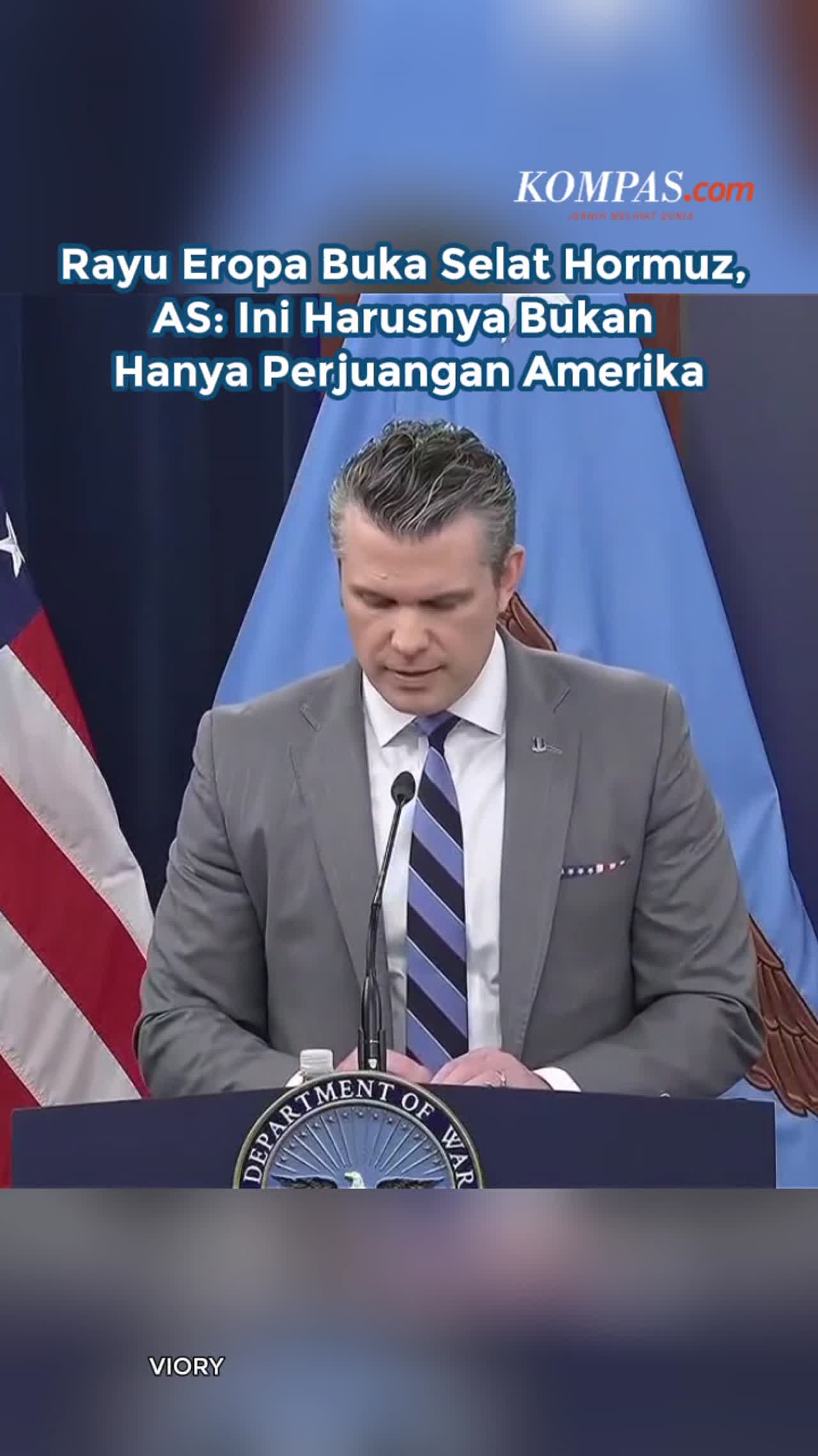 Rayu Eropa Buka Selat Hormuz, AS: Ini Harusnya Bukan Hanya Perjuangan Amerika