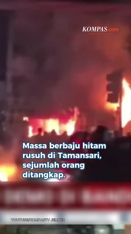 Massa Berbaju Hitam-hitam Rusuh Di Tamansari Bandung, Polisi Tangkap Sejumlah Orang