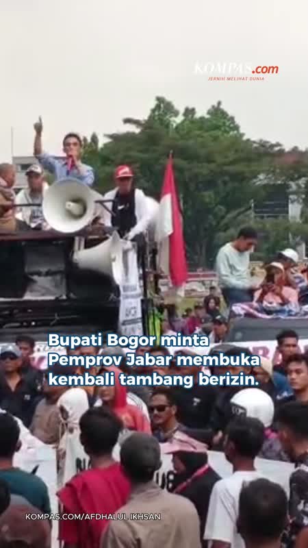 Di Depan Pedemo, Bupati Bogor Minta Dedi Mulyadi Buka Kembali Tambang Berizin