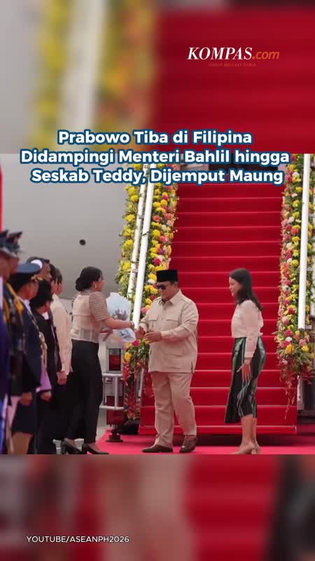 Prabowo Tiba di Filipina Didampingi Menteri Bahlil hingga Seskab Teddy, Dijemput Maung
