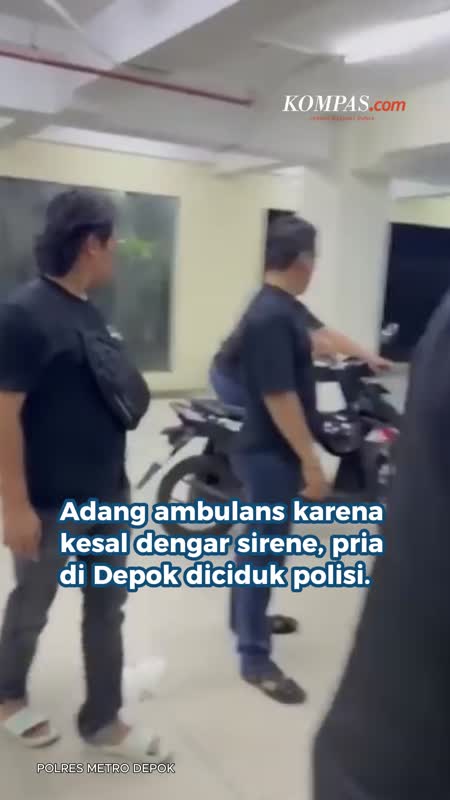 Momen Pria Pengadang Ambulans Dijemput Polisi, Motor Disita