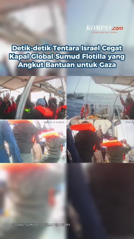 Detik-detik Tentara Israel Cegat Kapal Global Sumud Flotilla Yang Angkut Bantuan Untuk Gaza