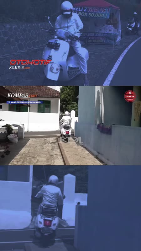 Momen KDM Motoran ke Bandung Pakai Vespa GTV 300